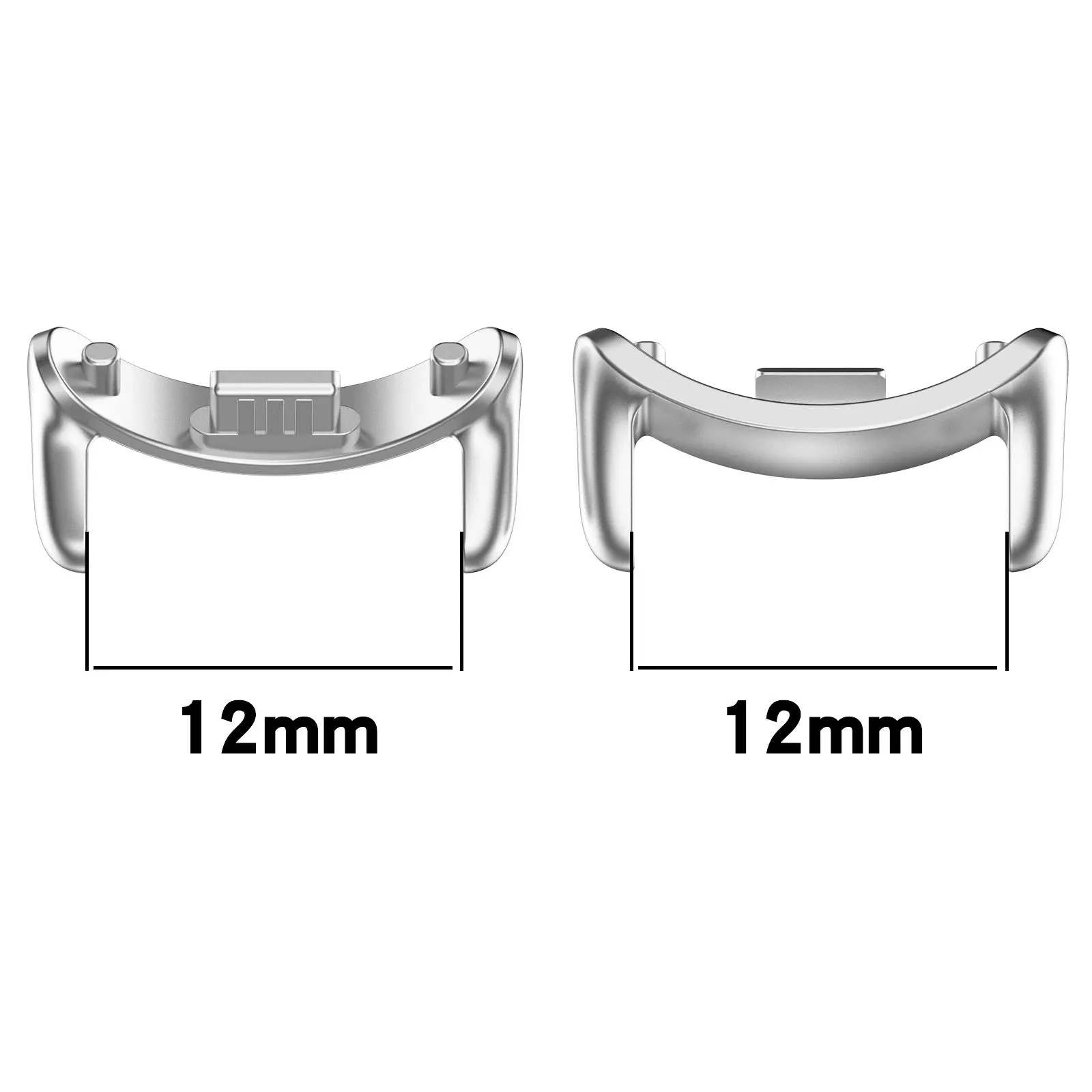 1 Pair 12mm Stainless Steel Watchband Adapter for Xiaomi Smart Band 8 , Watch Strap Connector