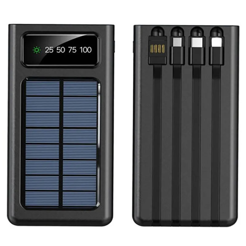 10000Mah Portable Solar Powered Powerbank With A Flashlight Fo-9-01