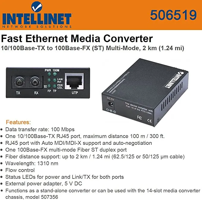 10/100 Sc Multi-Mode Media Converter Ici-506519