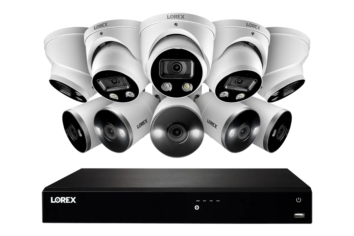 16-Channel 4K Fusion System with Bullet and Dome Smart Deterrence IP Cameras