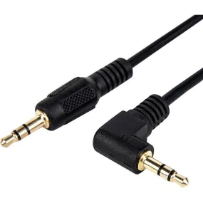 3Ft Slim 3.5Mm To Right Angle,Sterio Audio Cable Black