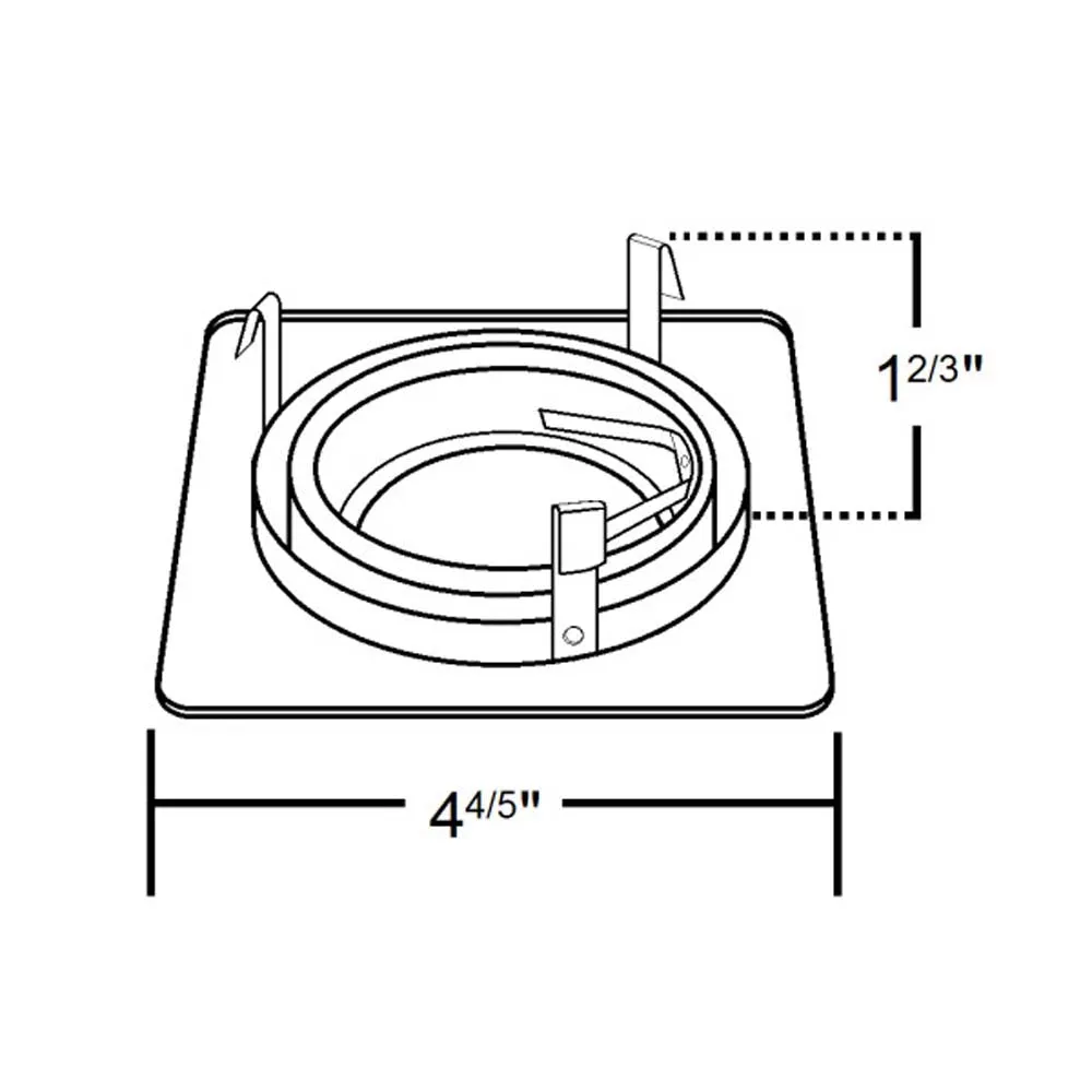 4 in. White Gimbal Ring Square Trim, for 4 inch Housings