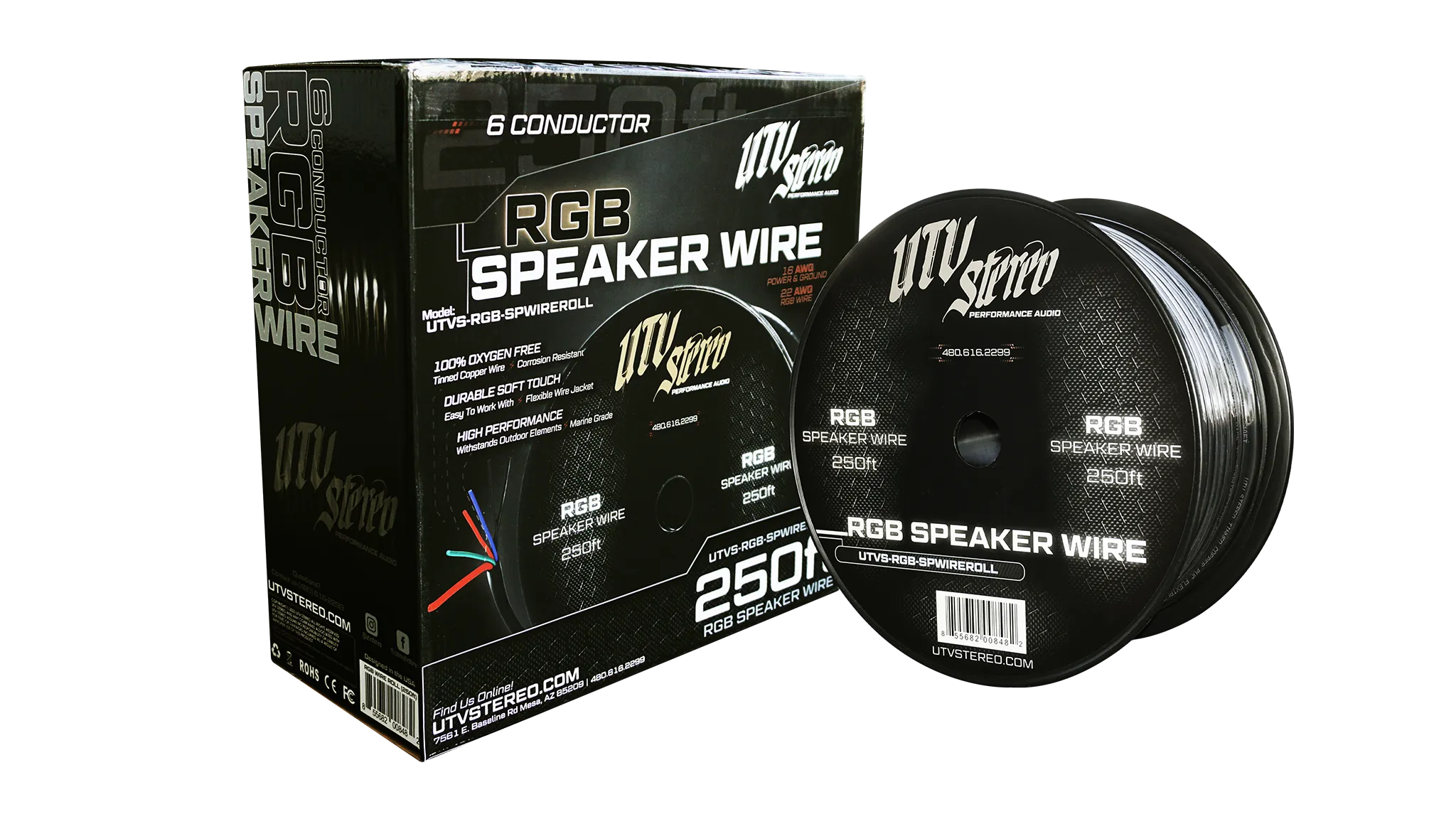 6 Conductor RGB Speaker Wire - 50' | UTVS-RGB-SPWIRE-50