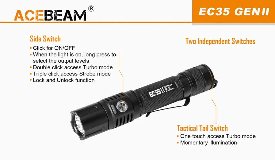 Acebeam - EC35 Gen II Torch (1,100 Lumens)