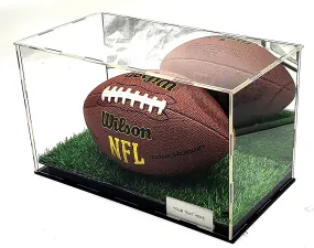 Acrylic Football Shoe Display Case Turf Grass UV Protection Level Riser