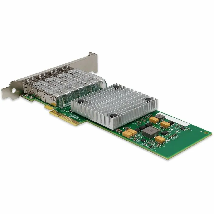 AddOn Intel I350F4 Comparable 1Gbs Quad SFP Port Network Interface Card with 4 1000Base-SX SFP Transceivers I350F4-AO