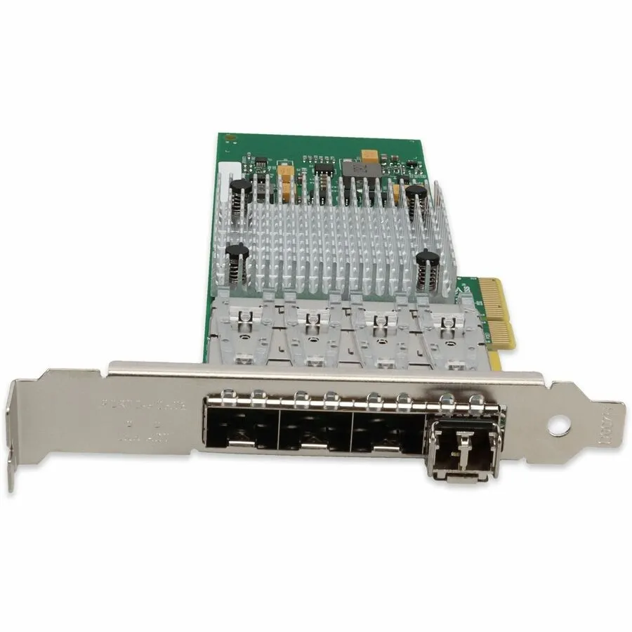 AddOn Intel I350F4 Comparable 1Gbs Quad SFP Port Network Interface Card with 4 1000Base-SX SFP Transceivers I350F4-AO