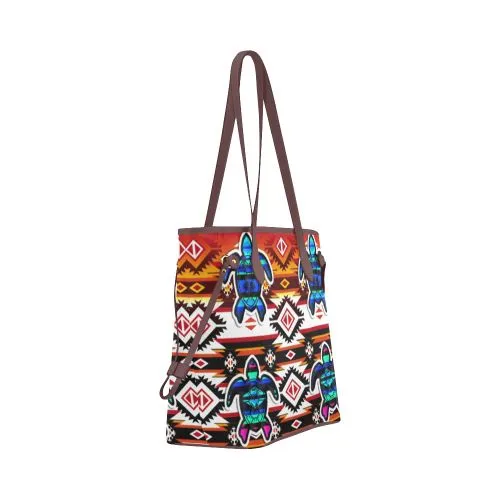 Adobe Fire Turtle Colored Clover Canvas Tote Bag