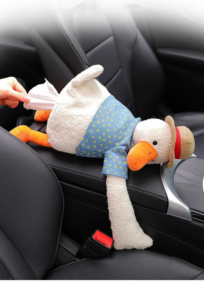 Adorable Duck Tissue Box – Soft Cartoon Napkin Holder for Car Seat & Home Decor