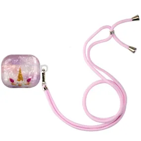 AirPods 3 pattern printing case with lanyard - Unicorn