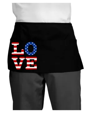 American Love Design Dark Adult Mini Waist Apron, Server Apron by TooLoud