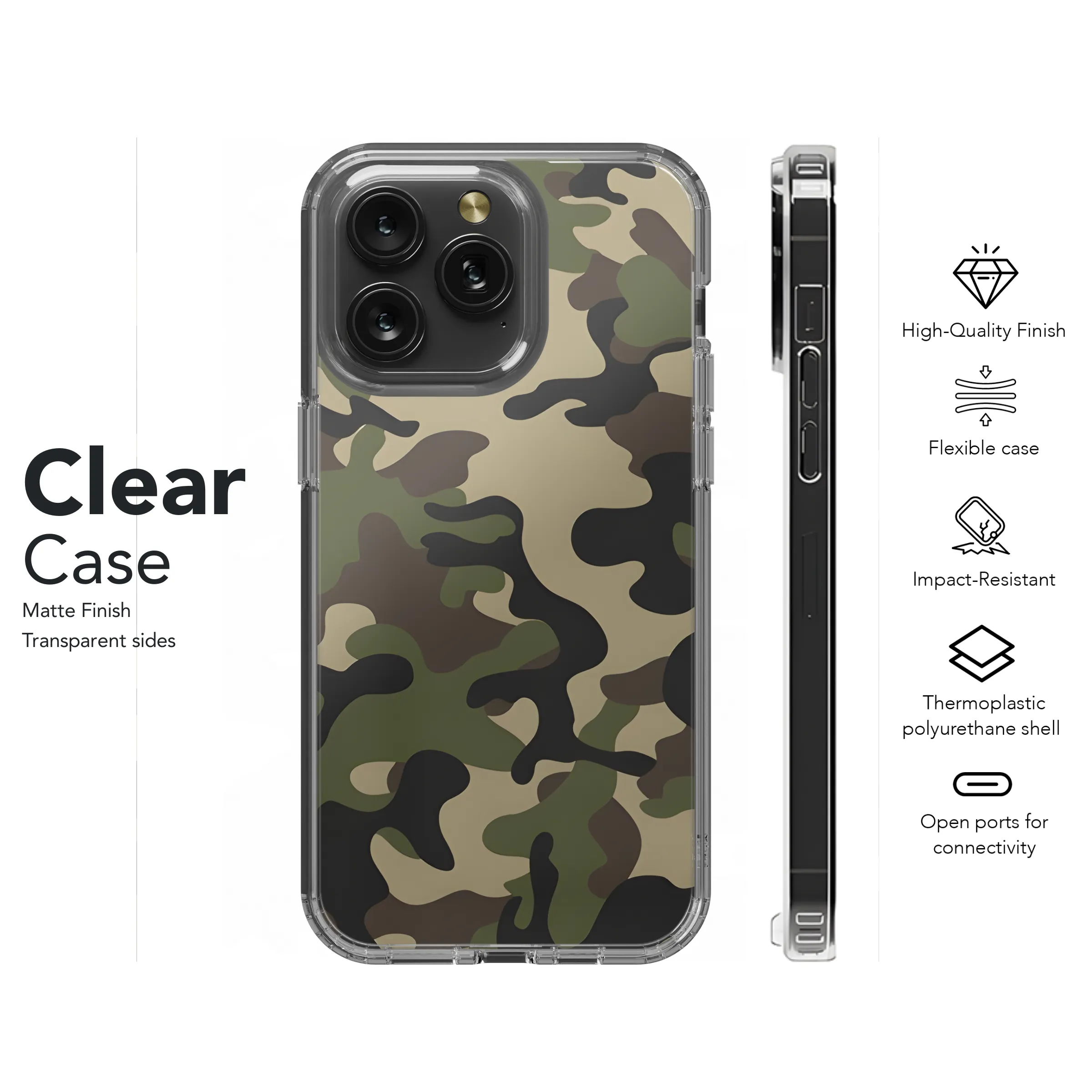 Army Camo Print Pattern Phone Case iPhone Samsung Cover Pixel 2188