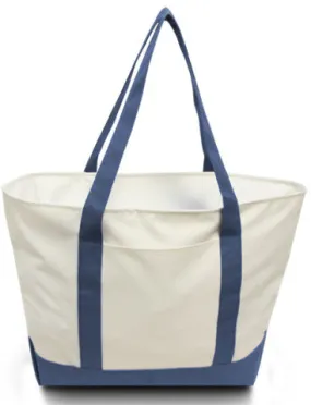 bay view giant zipper boat tote - navy Case of 24