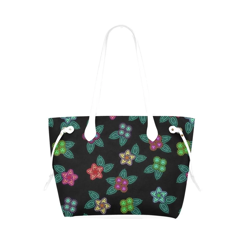 Berry Flowers Black Clover Canvas Tote Bag