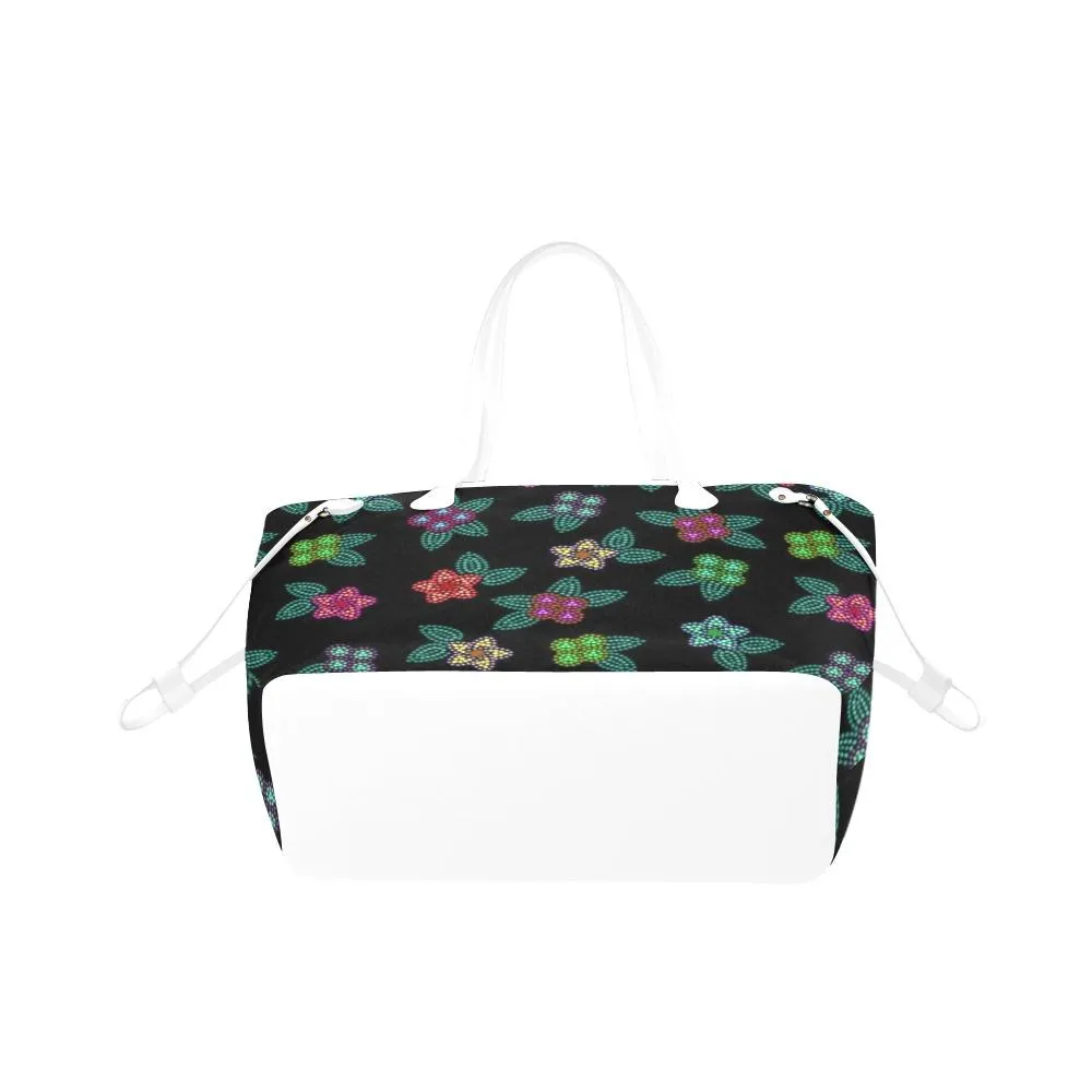 Berry Flowers Black Clover Canvas Tote Bag