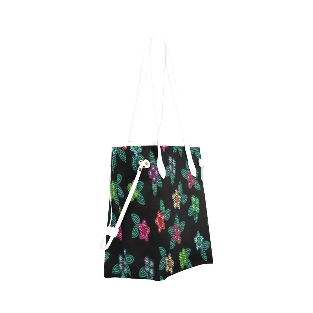 Berry Flowers Black Clover Canvas Tote Bag