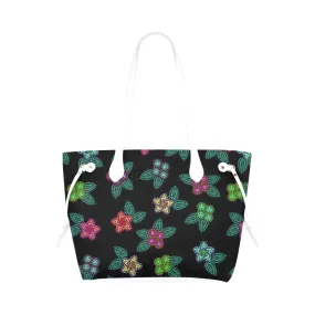 Berry Flowers Black Clover Canvas Tote Bag