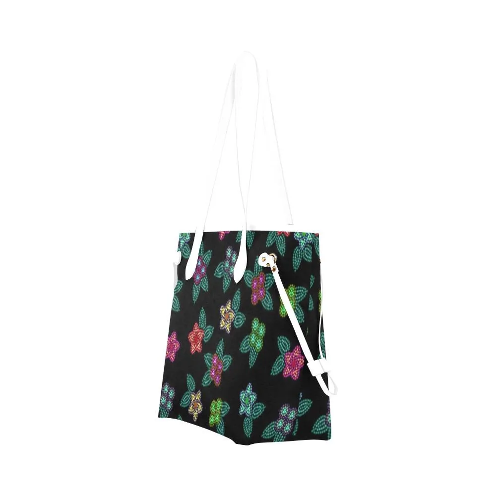 Berry Flowers Black Clover Canvas Tote Bag