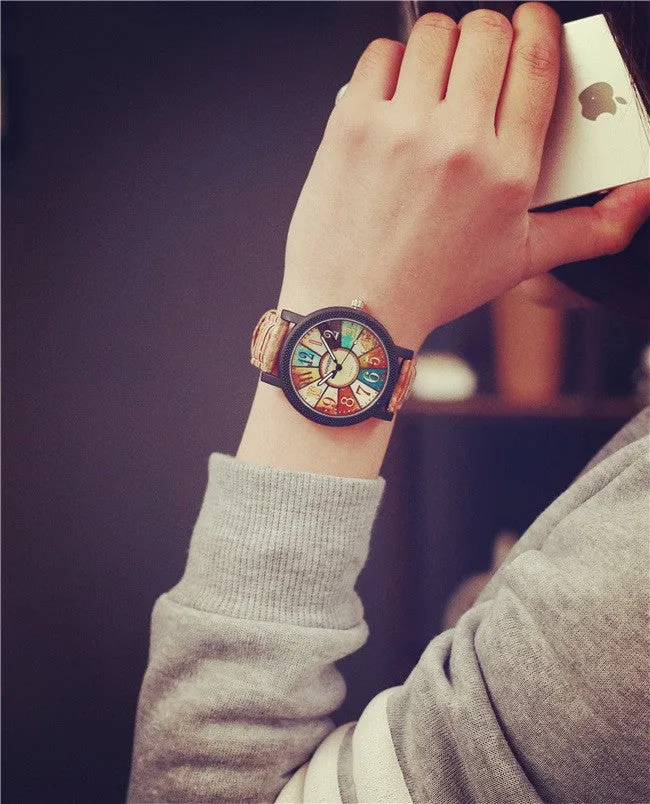 Best Friend Lover's Quartz Watches Unique Design Retro Colorful Disc Boys Girls Casual Clock Children Cartoon Wristwatch