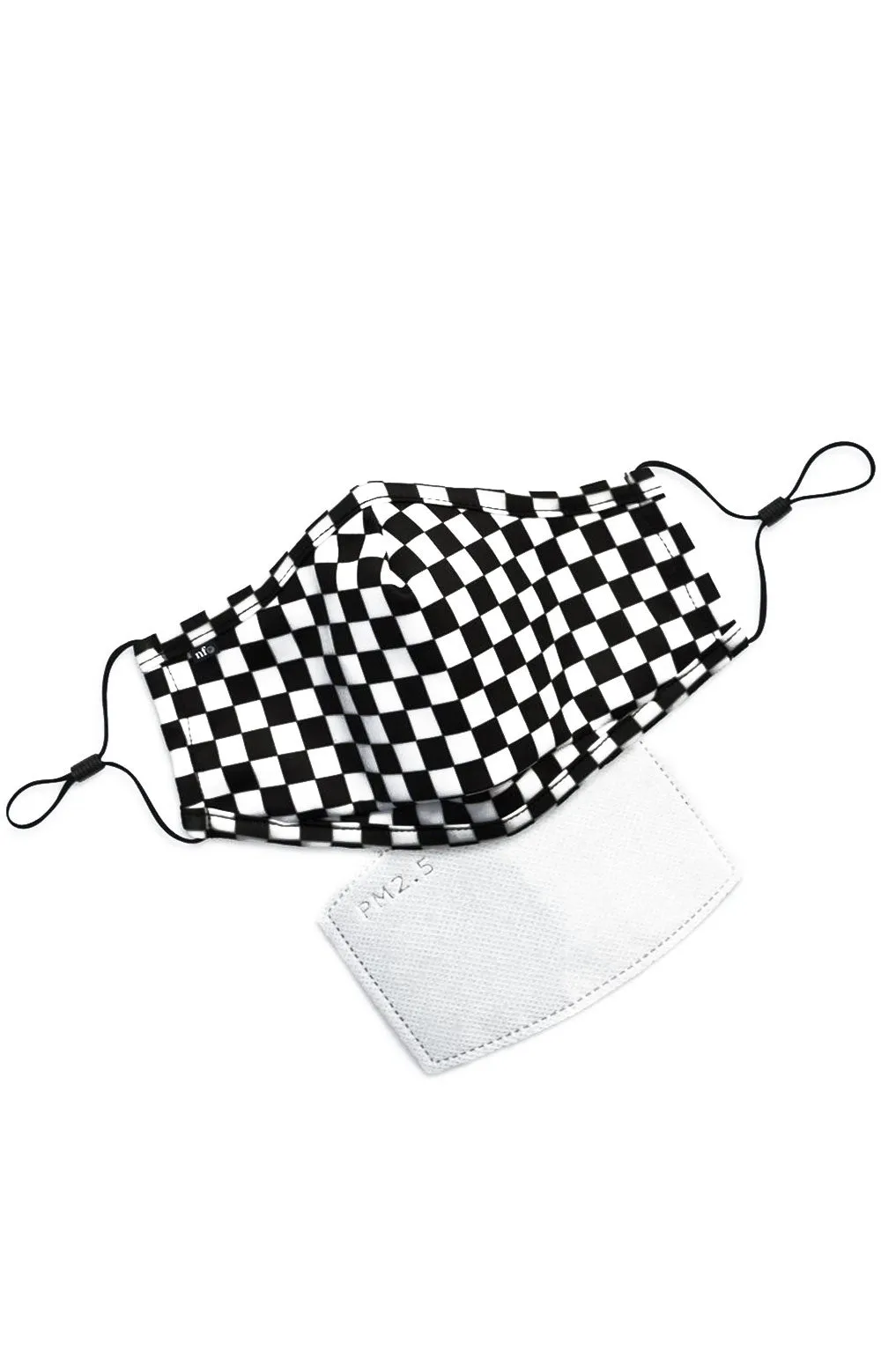 Black Checkerboard Adult Anti-Bacterial Face Mask with PM2.5 Filter