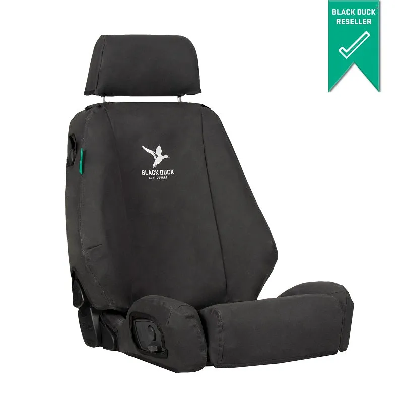 Black Duck Canvas Black Seat Covers Suits Case Backhoes