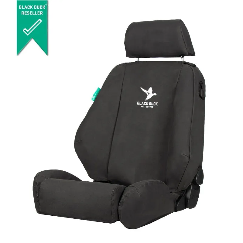 Black Duck Canvas Black Seat Covers Suits Case Backhoes