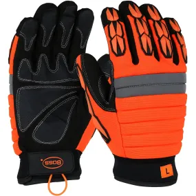 Boss 1JM650M Miners' Mechanic Synthetic Leather Palm with PVC Patches, Foam Padded and TPR Finger Protection - Insulated & Waterproof