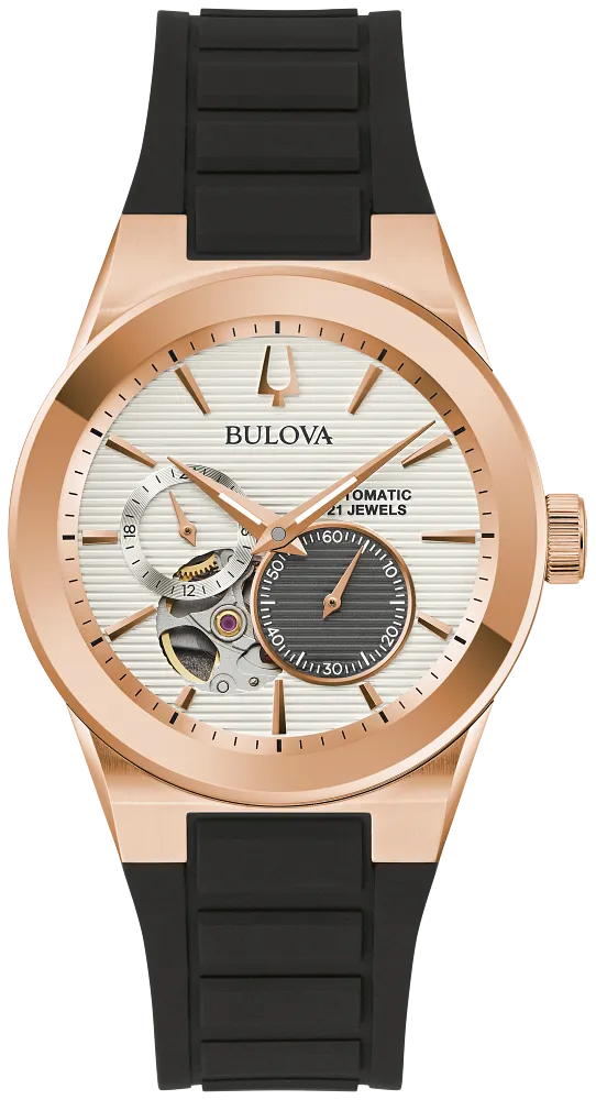 Bulova Latin Grammy Automatic Rose Gold tone Mens Watch 97A186