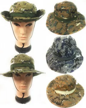 camo boonie flappy hat with strap Case of 24