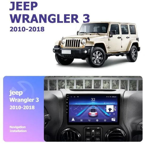 Car Dealz 10.2" Android 10.0 Jeep Wrangler 3 JK 2010-2018 In Dash Plus OEM Fascia