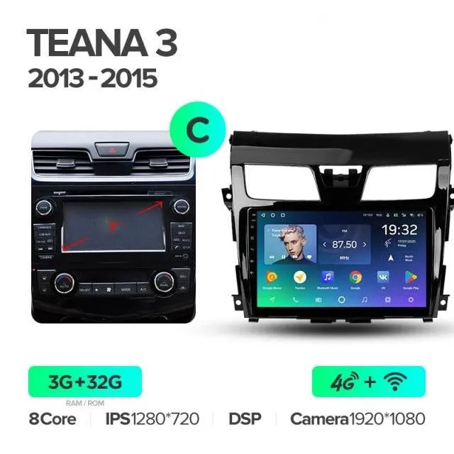 Car Dealz Premium Advanced 4G Data Model 10.2" Android 12.0 For Nissan Teana J33 2013 - 2015 In Dash Plus OEM Fascia