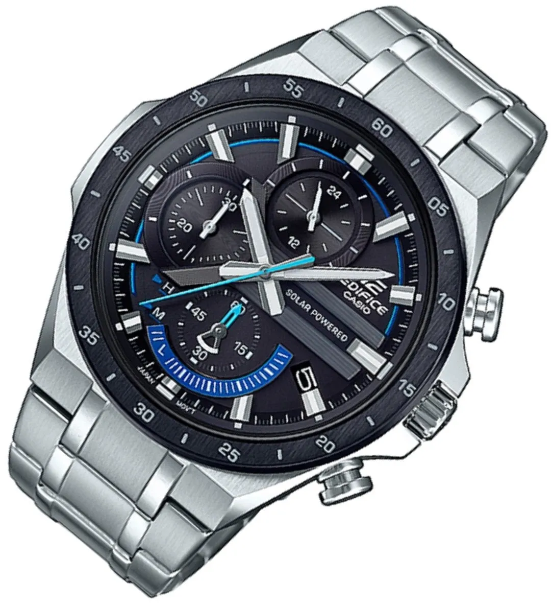 Casio Edifice EQS-920DB-1B Solar Chronograph Stainless Steel Strap Watch For Men