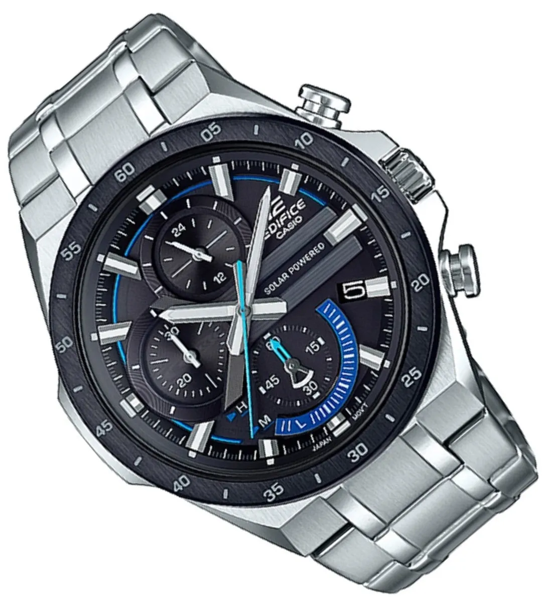 Casio Edifice EQS-920DB-1B Solar Chronograph Stainless Steel Strap Watch For Men