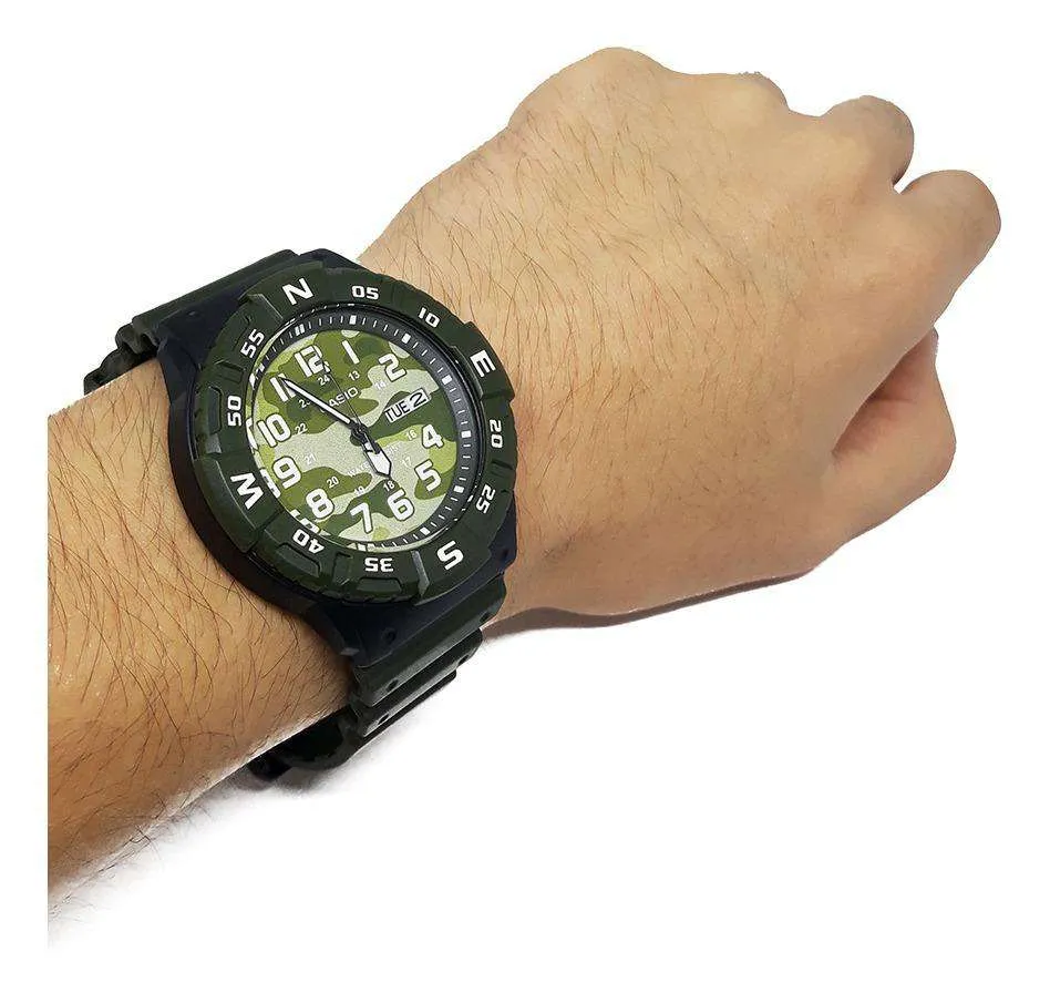 Casio MRW-220HCM-3BVDF Green Resin Strap Watch for Men