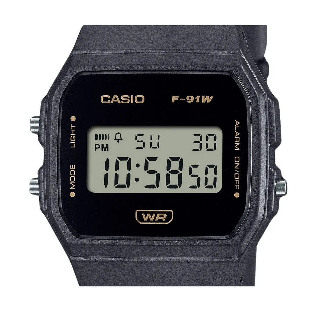 Casio POP Series F-91WB-8ADF Unisex Black Digital Watch