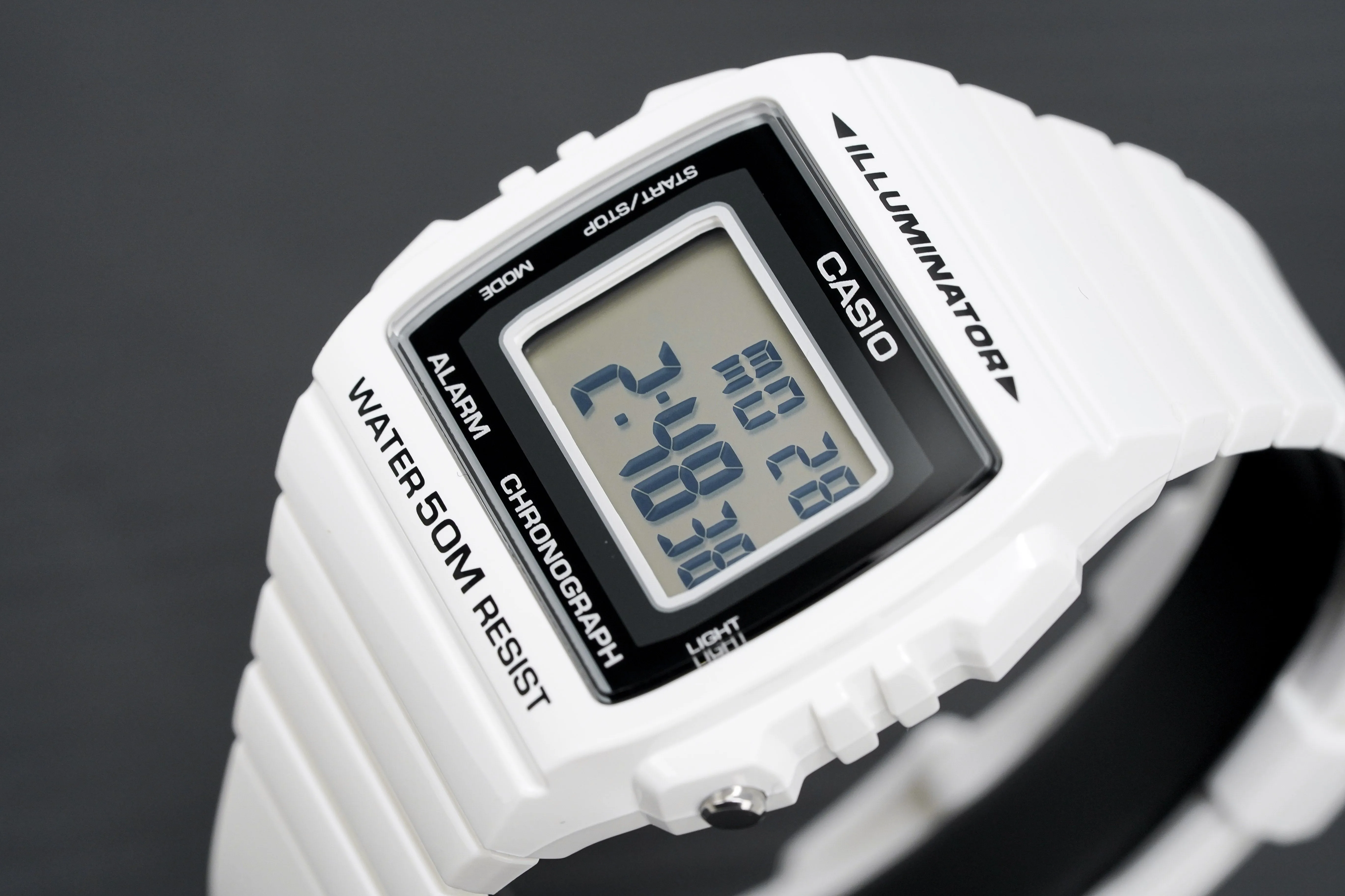 Casio Watch Alarm Chronograph Digital White W-215H-7AVDF