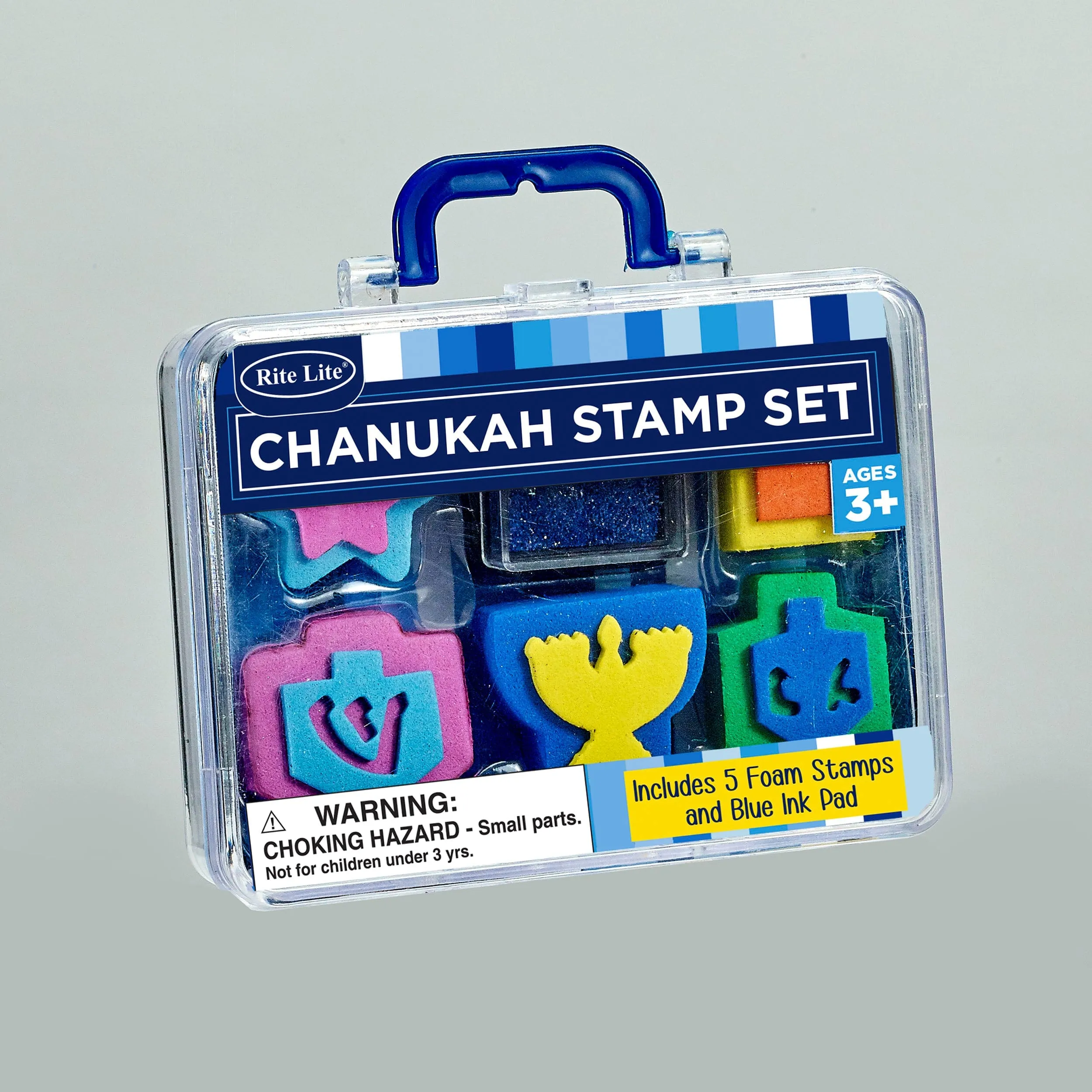 Chanukah Stamp Set,5 Stamps,eva,blue Ink,4.75"x5.5",clear Case