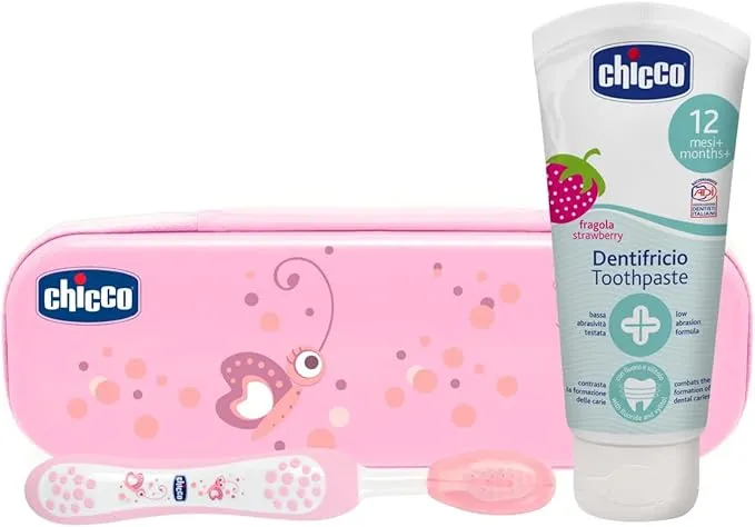 Chicco Always Smiling Dental Care Set 12m  (Pink)