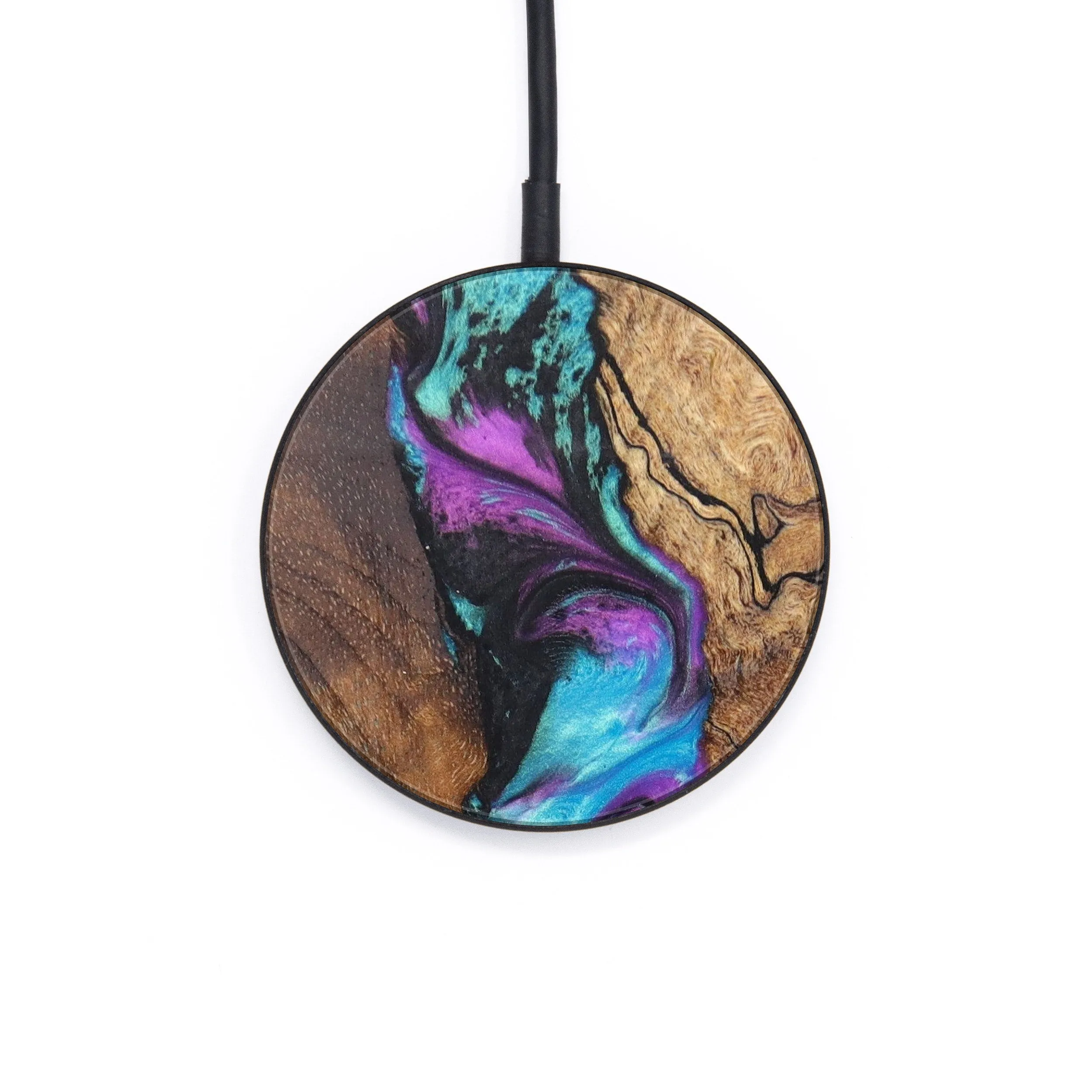 Circle Wood Resin Wireless Charger - Amir (Purple, 636834)