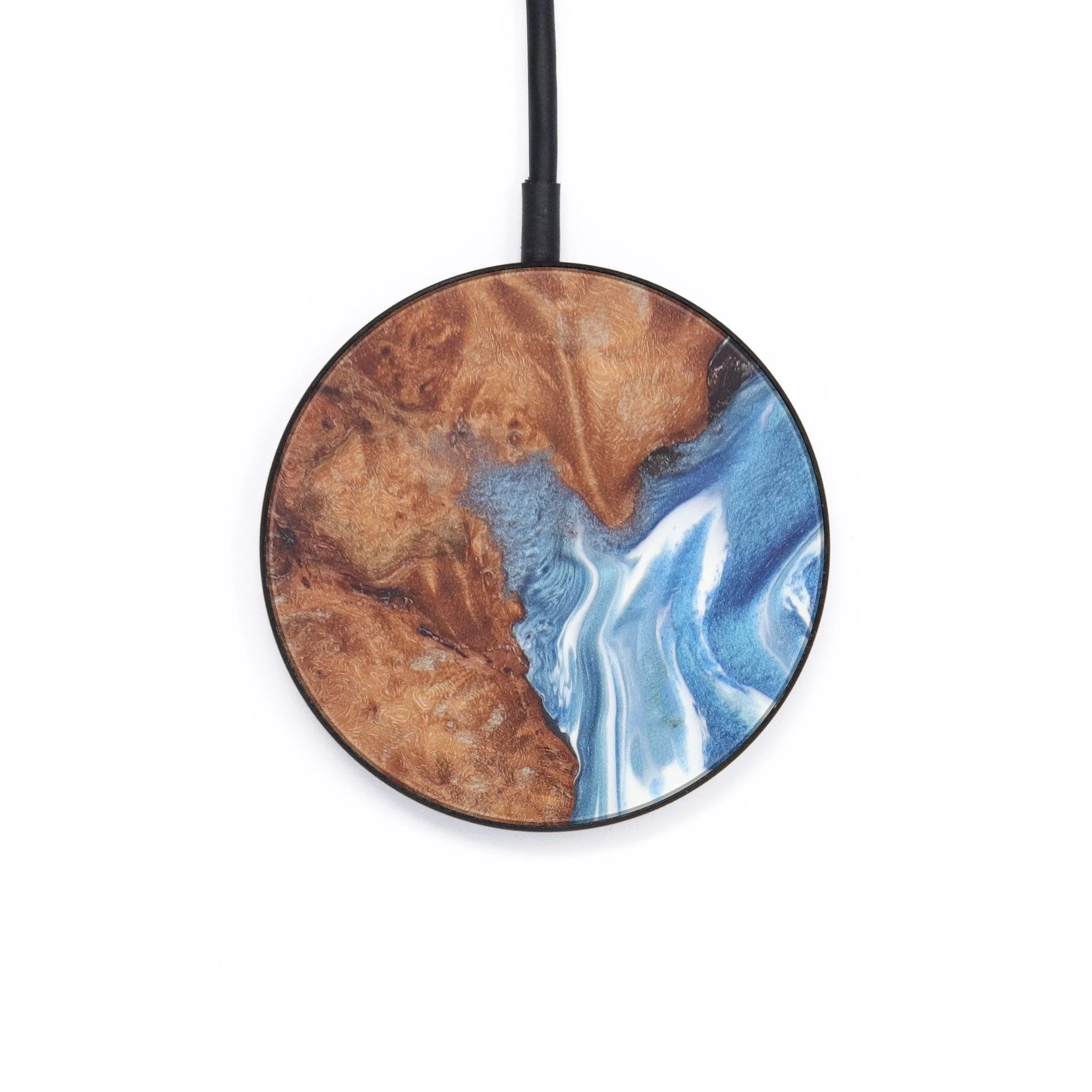 Circle Wood Resin Wireless Charger - Bryce (Light Blue, 606001)