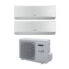 Climatizzatore Condizionatore Aermec Dual Split Inverter Serie SLG 12 12 con MLG520 R-32 Wi-Fi Optional 12000 12000