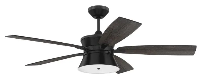 Craftmade DMK52FB5 52" Dominick Ceiling Fan Flat Black Wifi Enabled