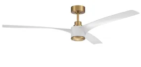 Craftmade PHB60SB3 Phoebe Indoor|Outdoor Fan 60" Satin Brass and White