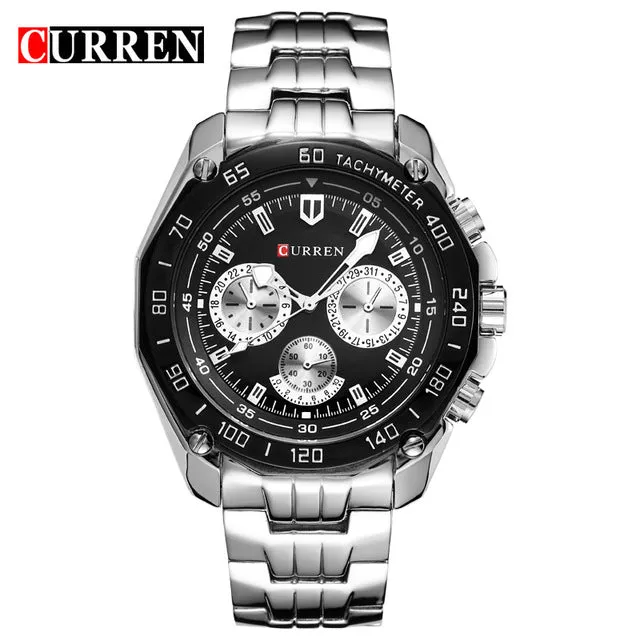 Curren Brand Fashion Quartz Watch Men's Casual waterproof Military Army Wristwatch relojes hombre 2017 New Full steel Watch