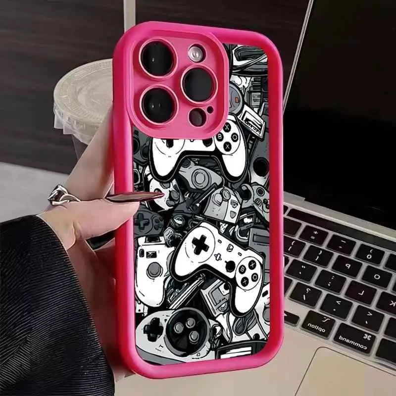 Cute Phone Cases For iPhone 7, 8, XS, X, XR, 11, 12, 13, 14, 15, Pro Max, Plus, and SE 2020 - Game Controller Graphic - TSP224