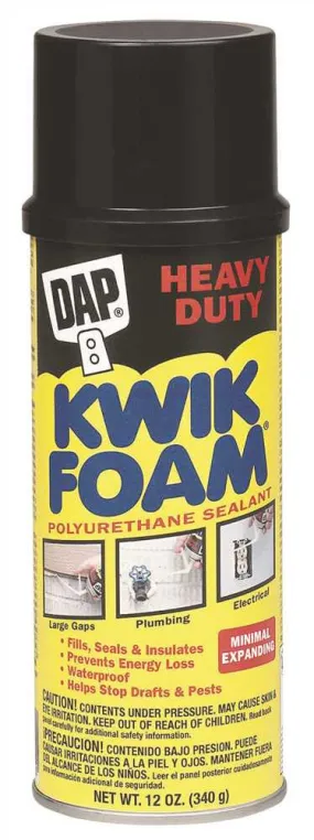 Dap&reg; Kwik Foam Polyurethane Insulating Sprayfoam Sealant, 12 Oz.