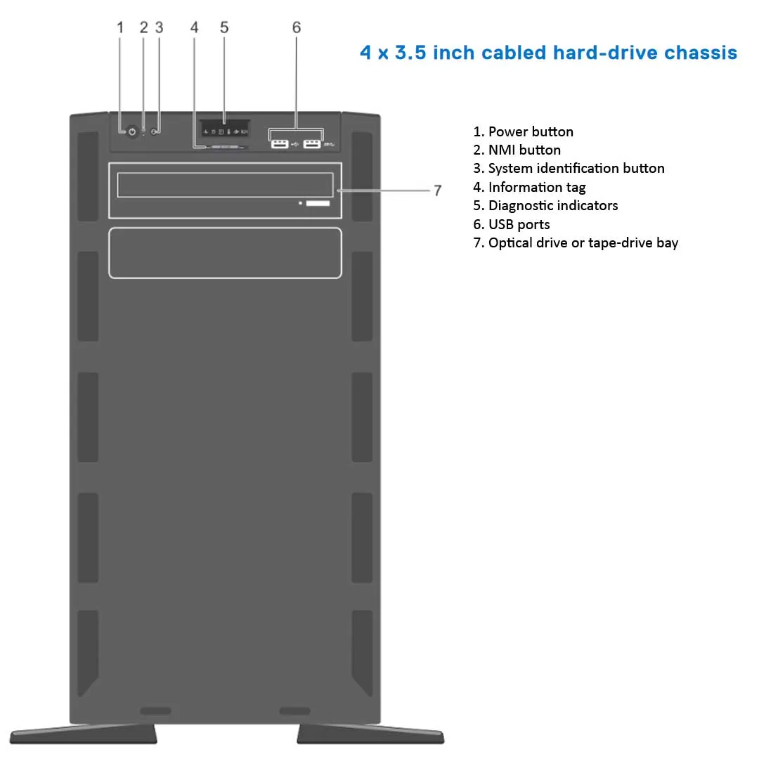 Dell PowerEdge T430 Tower Server Chassis (4x3.5") Cabled