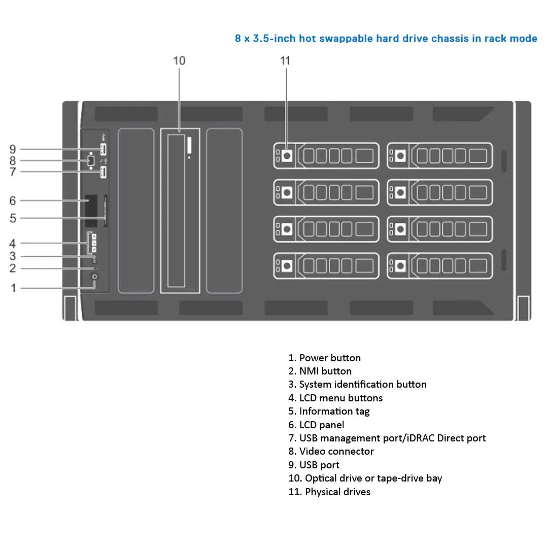 Dell PowerEdge T430 Tower Server Chassis (4x3.5") Cabled