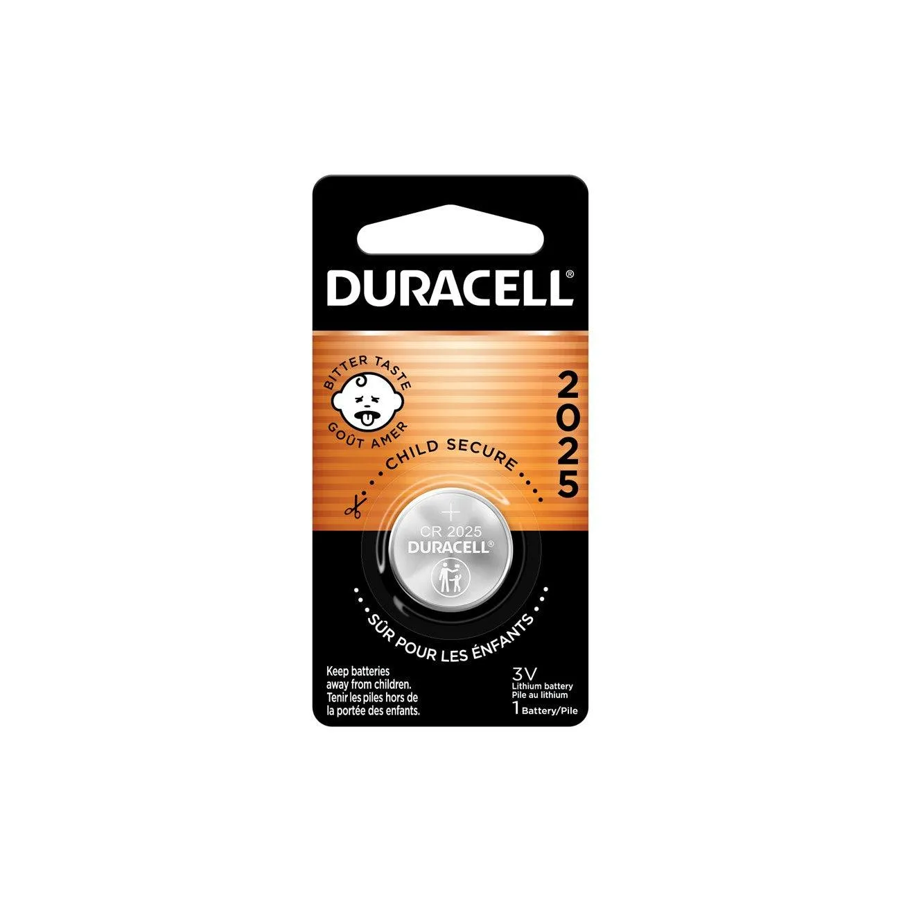 DL2025BPK Duracell Specialty Lithium Coin - Bitterant, 1 Pack