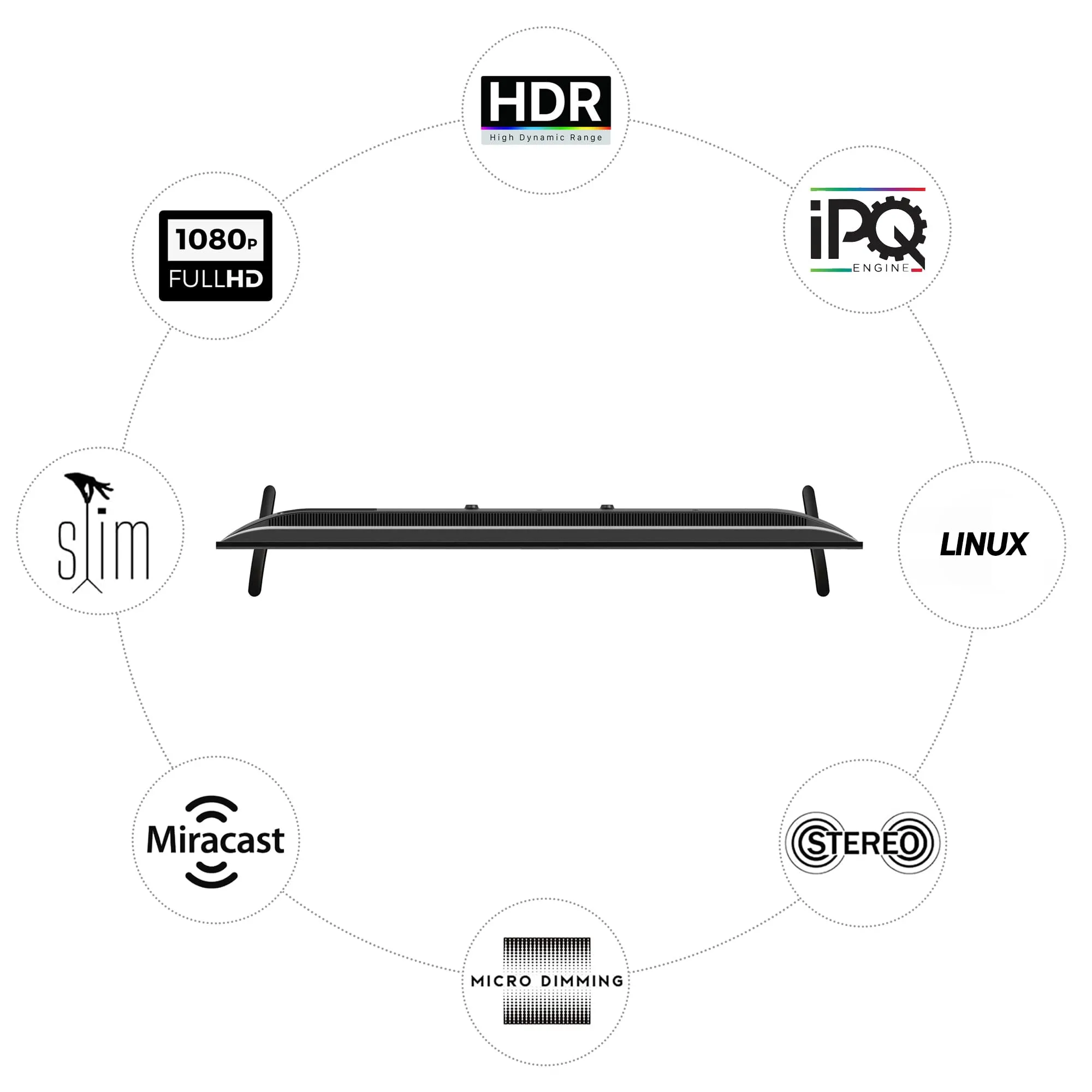 Dyanora Sigma 108 cm (43 Inches) Full HD Smart LED TV DY-LD43F1S (Silver)